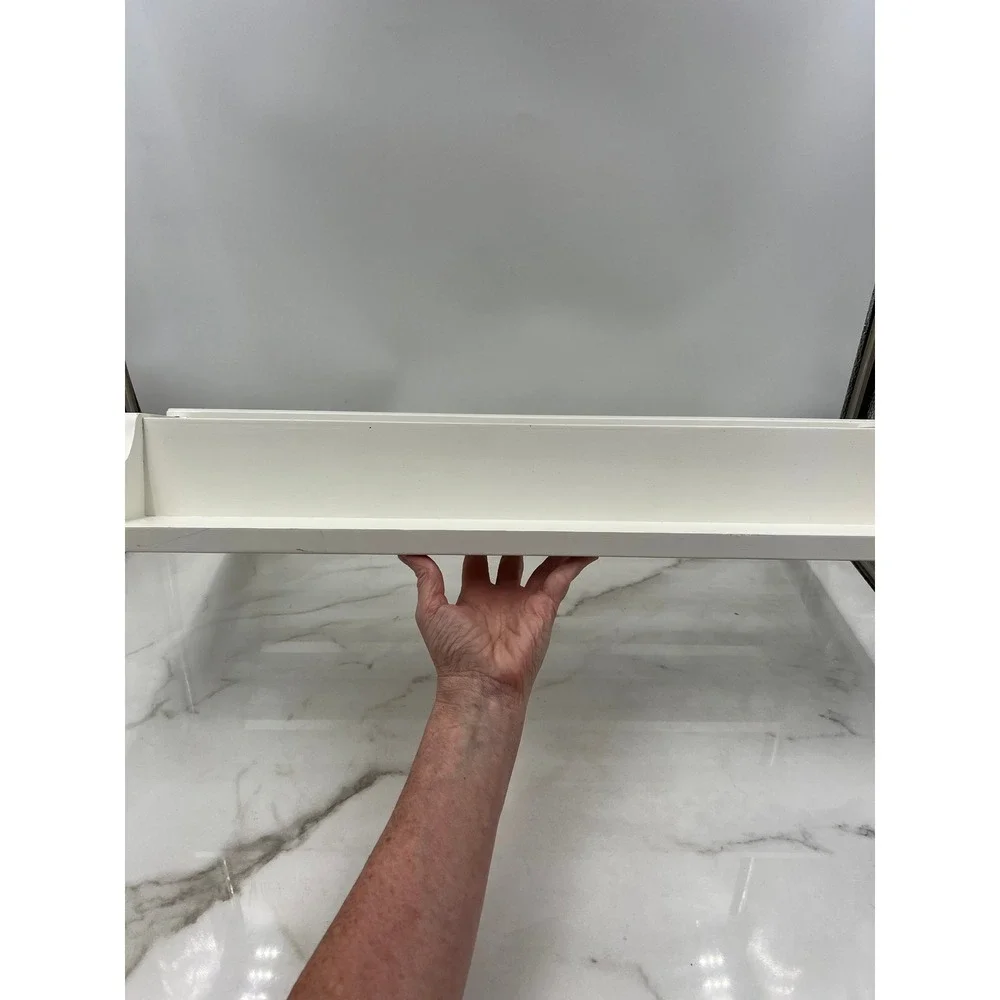 The Land of Nod White Wood Wall Mounted Book Bin Nursery Storage Rack 24.5in